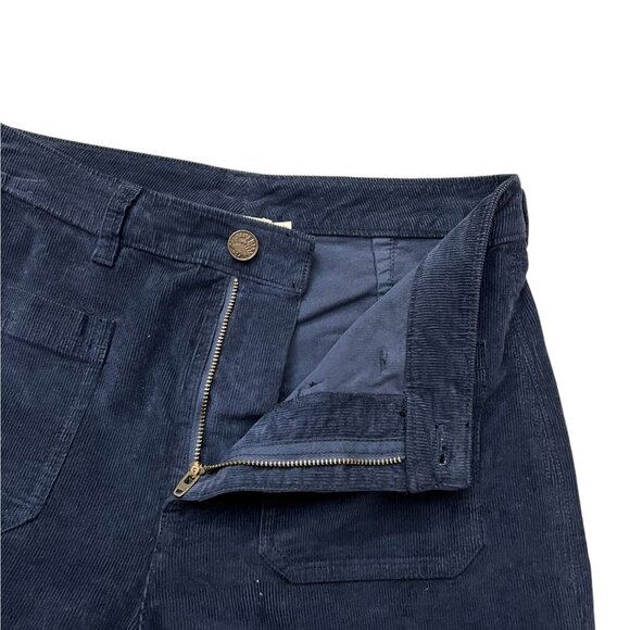 Faherty Womens Corduroy‎ Flare Pants Navy 27 Boho Western Minimalist Academia - Picture 5 of 13